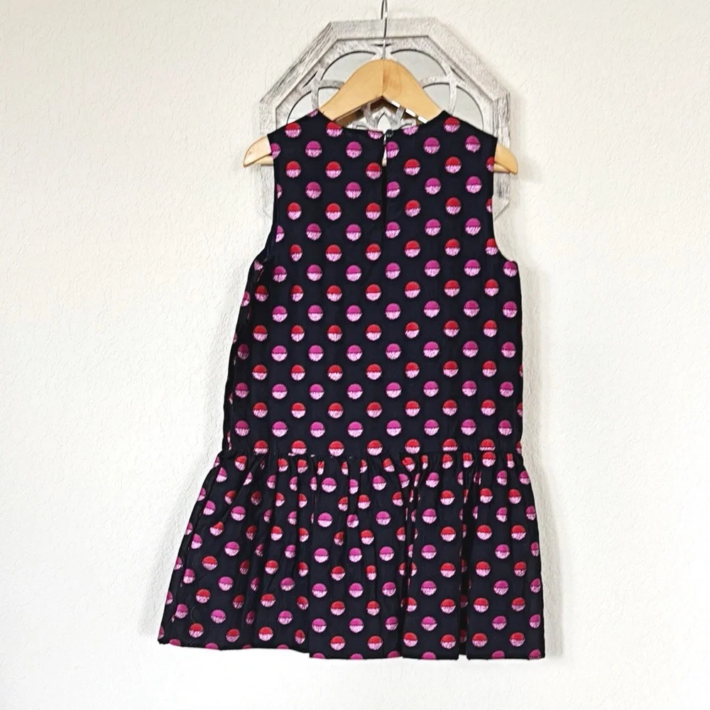 Gymboree • Navy and Pink Polka Dot Ruffle Sleeveless Girly Preppy Party Neck